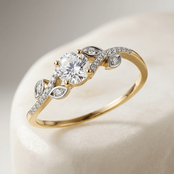Bague Symbiosis - Argent 925 doré Or jaune 18k, Oxyde de zirconium
