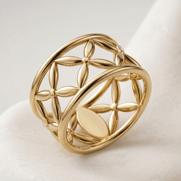 Bague Résille - Argent 925 doré Or jaune 18k