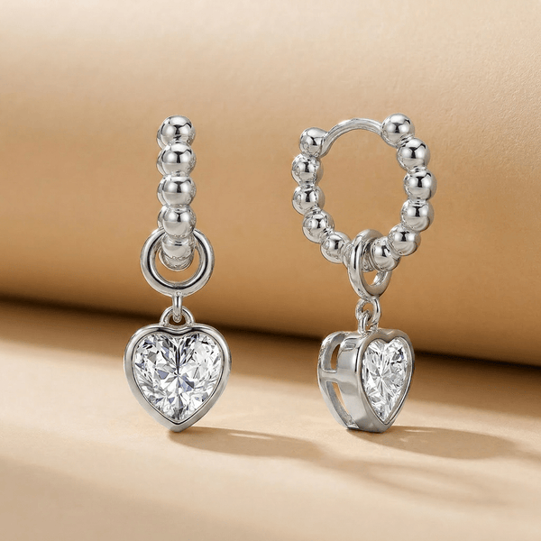 Boucles d'oreilles Secret Heart - Argent 925, Oxyde de zirconium