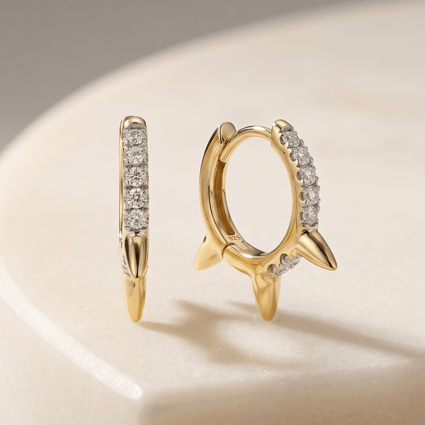 Boucles d'oreilles Sid - Argent 925 doré Or jaune 18k, Oxyde de zirconium