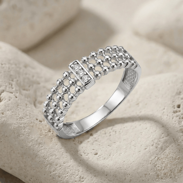 Bague Love Grid - Argent 925, Oxyde de zirconium