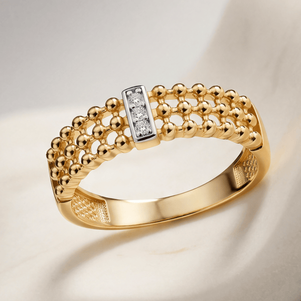 Bague Love Grid - Argent 925 doré Or jaune 18k, Oxyde de zirconium