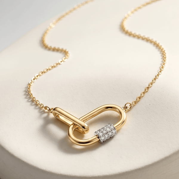 Collier Hold On - Argent 925 doré Or jaune, Oxyde de zirconium