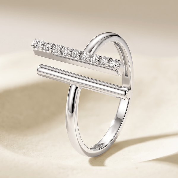 Bague Parallele - Argent 925, Oxyde de zirconium