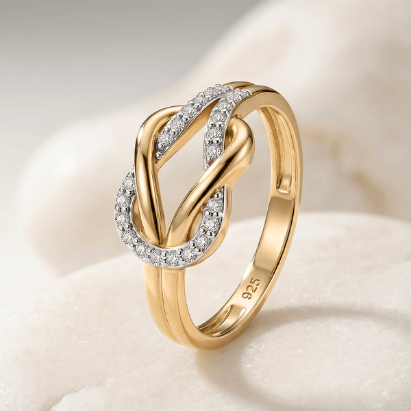 Bague Navy - Argent 925 doré Or jaune 18k, Oxyde de zirconium