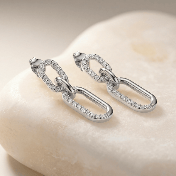 Boucles d'oreilles Catene - Argent 925, Oxyde de zirconium