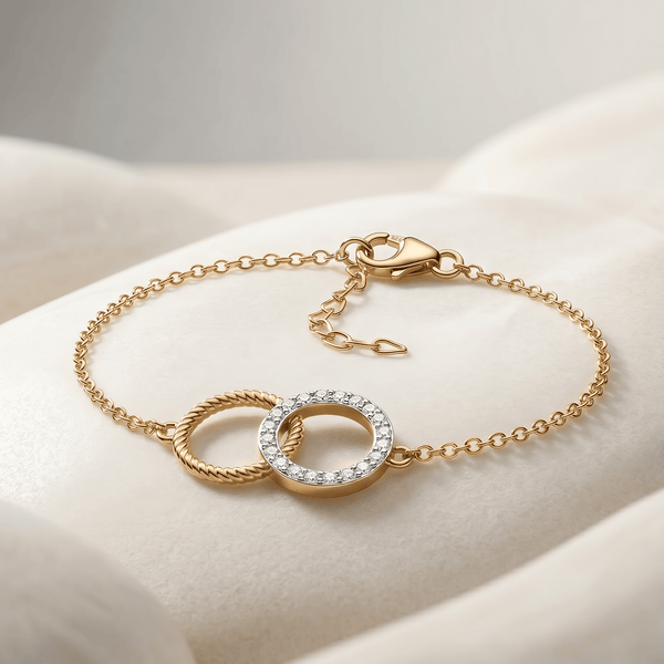 Bracelet Insieme - Argent 925 doré Or jaune 18k, Oxyde de zirconium