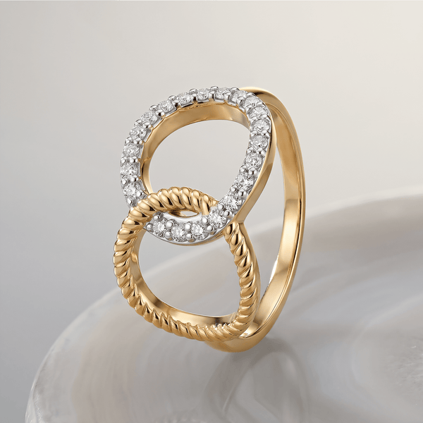 Bague Insieme - Argent 925 doré Or jaune 18k, Oxyde de zirconium