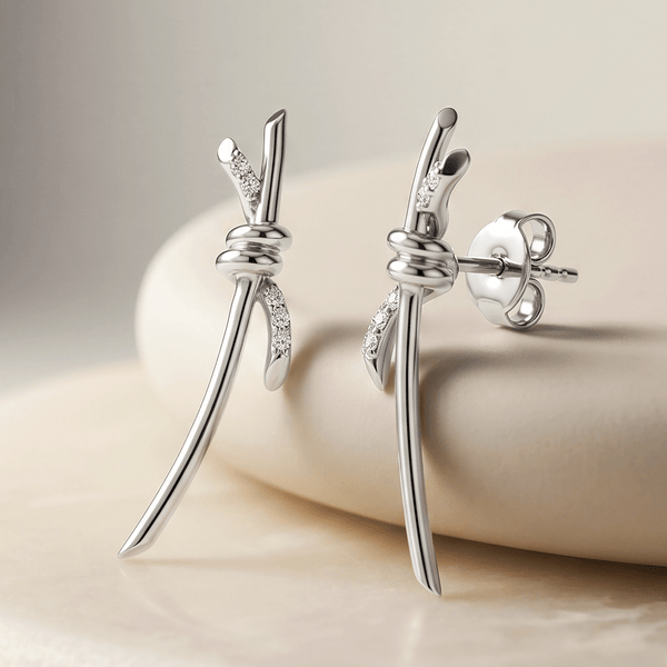 Boucles d'oreilles Knot - Argent 925, Oxyde de zirconium