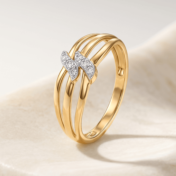 Bague Ramo d'Amore - Argent 925 doré Or jaune 18k , Oxyde de zirconium