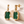 Boucles d'oreilles Art Déco - Dorées Or jaune 18k, Malachite & Oxyde de zirconium