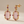 Boucles d'oreilles Art Déco - Dorées Or jaune 18k, Calcédoine rose & Oxyde de zirconium
